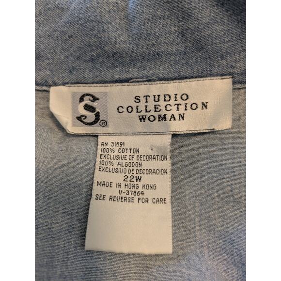 Vintage Studio Collection short sleeve denim shirt zebra giraffe leopard - Picture 3 of 8